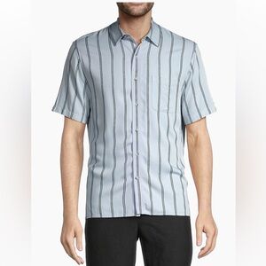 Vince Pacifica Striped Button-Front Shirt Small blue casual Career preppy men’s